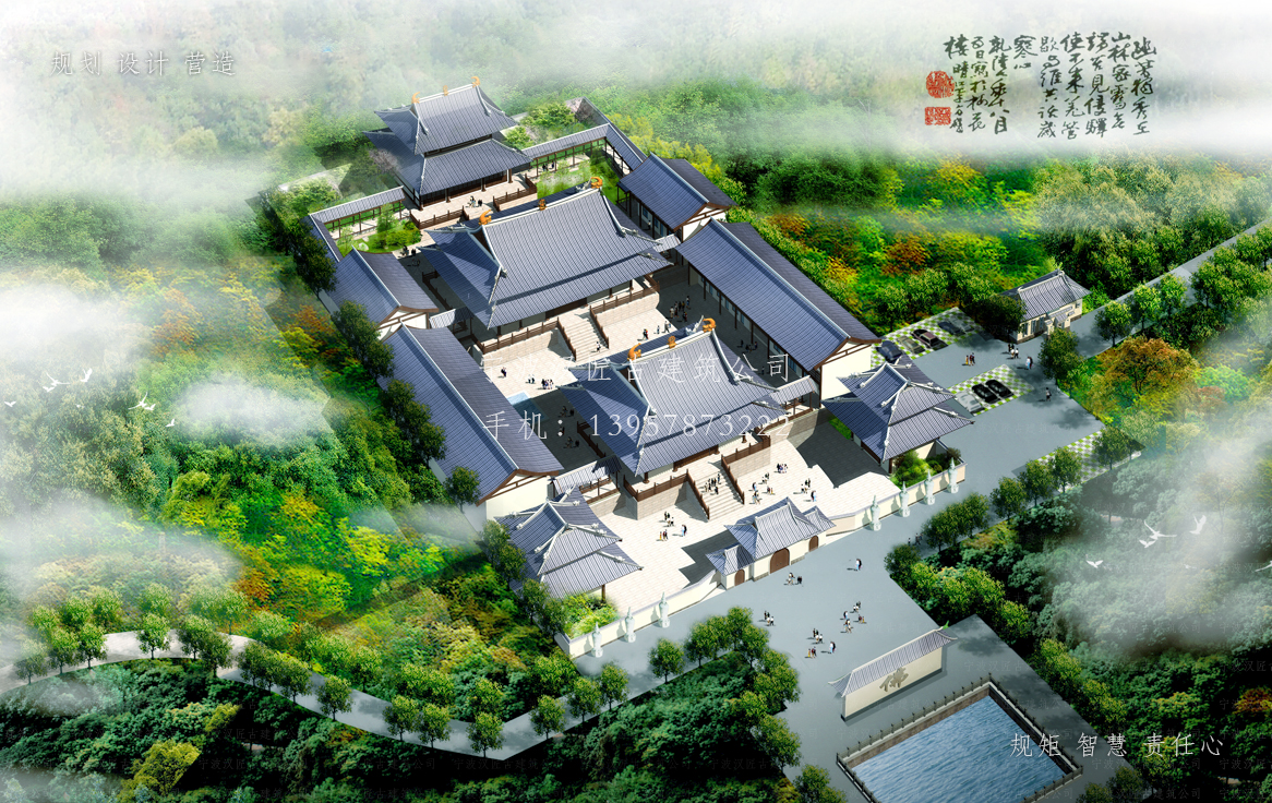 湖州依云寺建筑规划设计图